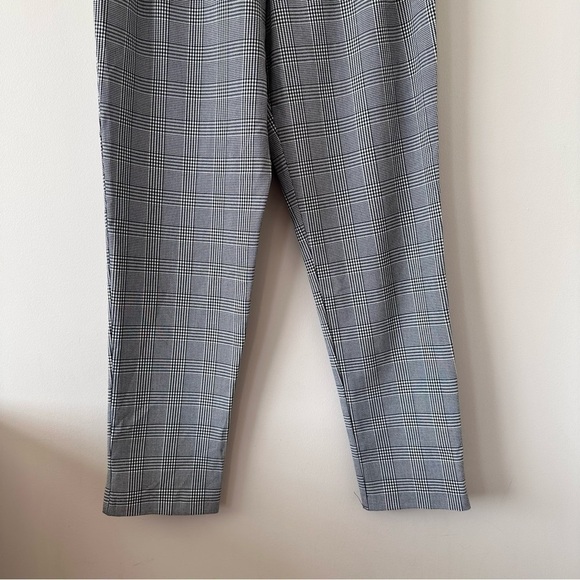 ZARA Plaid Pleated High Waist Paperbag Pants Belt (Size:XS) - Picture 8 of 10